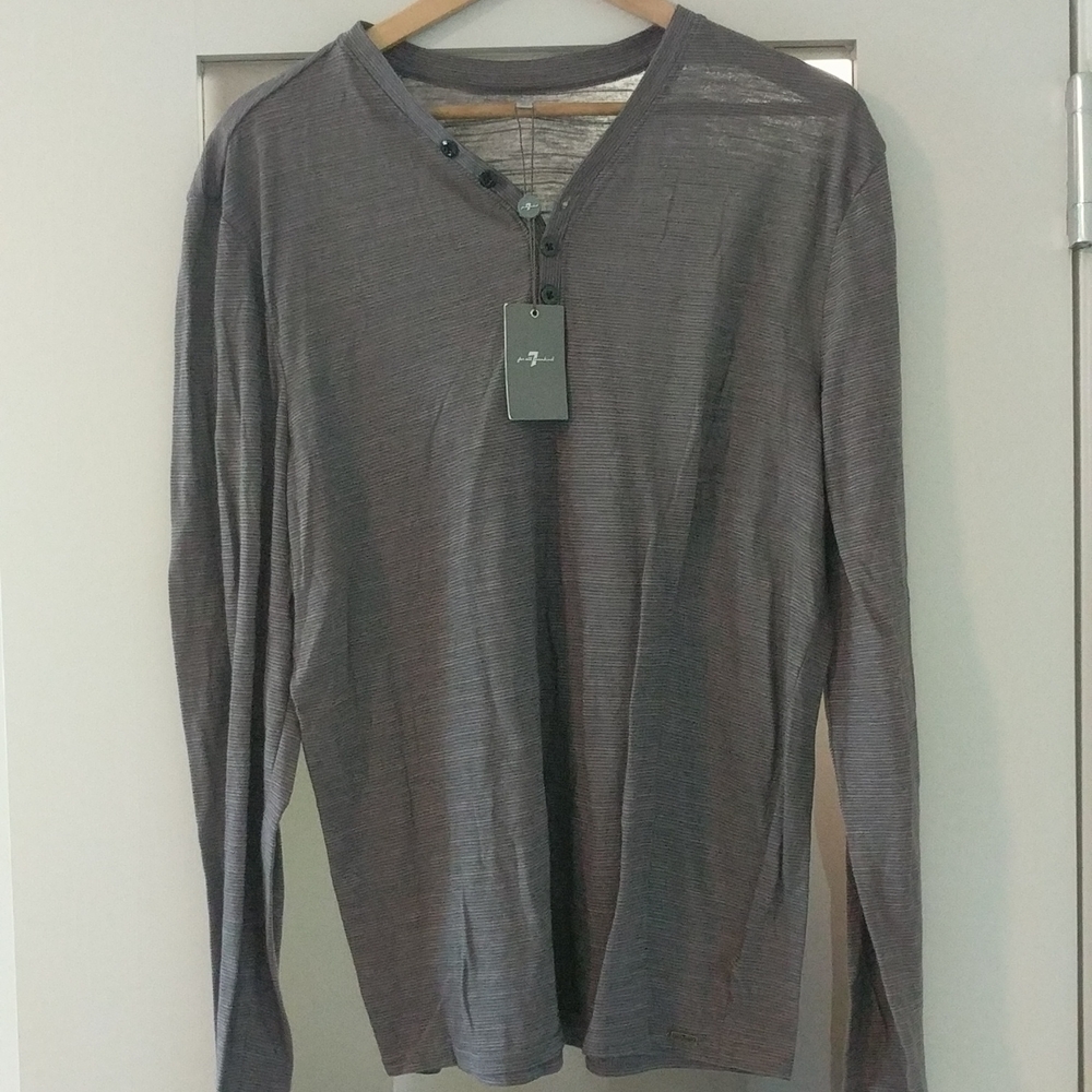 7 for all mankind Large gray long sleeve shirt
